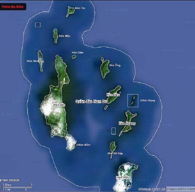 Bản đồ đảo Nam Du